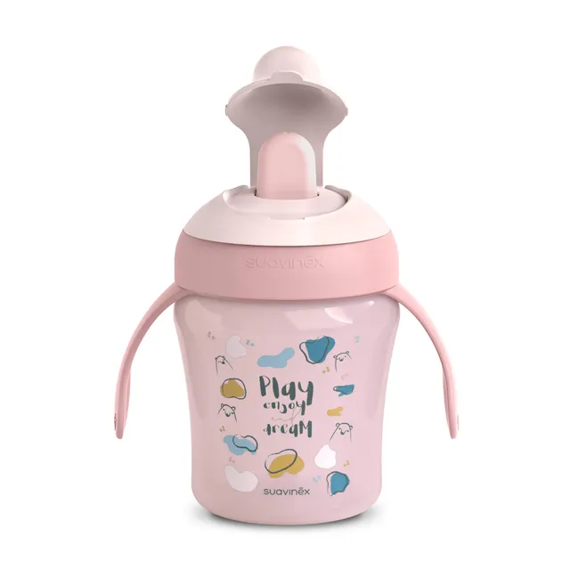 suavinex-tasse-apprentissage-bec-rigide-anti-r-page-200-ml-bears-rose-gobelet-b- image 1