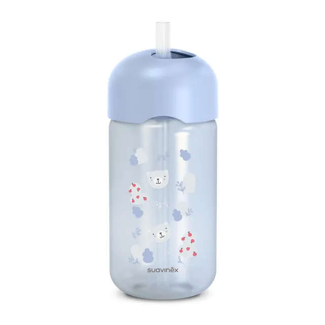 suavinex-gourde-paille-b-b-340-ml-anti-goutte-paille-silicone-flexible-r-sistant image 1