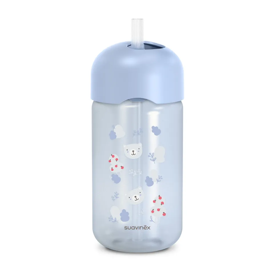 suavinex-gourde-paille-b-b-340-ml-anti-goutte-paille-silicone-flexible-r-sistant image 1