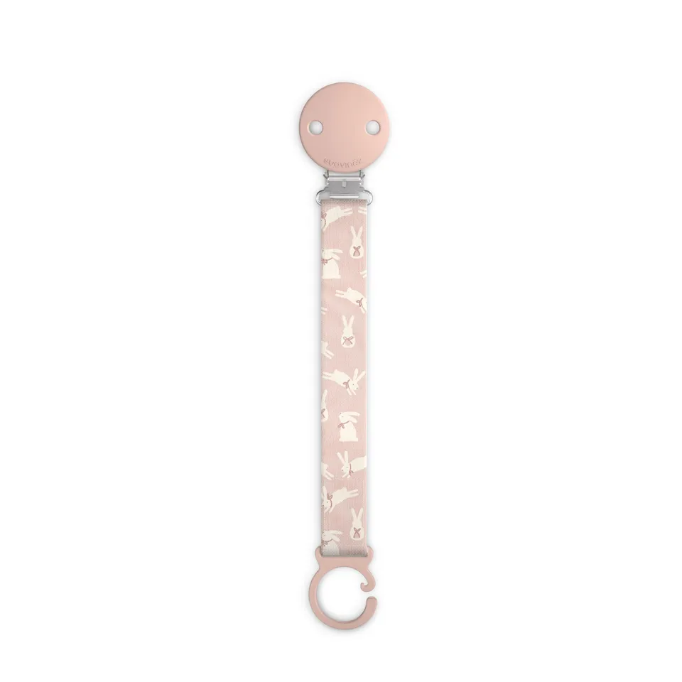 suavinex-attache-sucette-en-tissu-wonderland-rose-lapin-cha-ne-r-versible-avec-c image 1