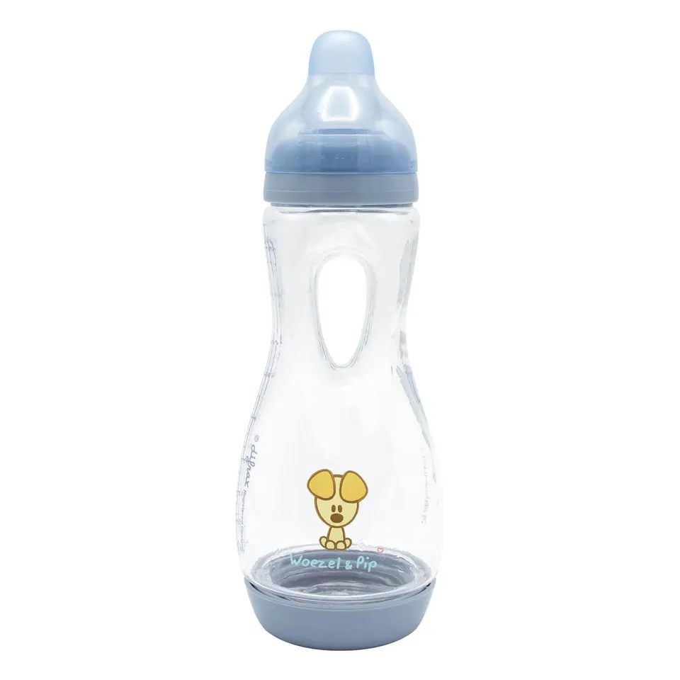 difrax-biberon-poign-es-240-ml-woezel-et-pip-easy-grip-anti-coliques-d-s-3-mois image 1