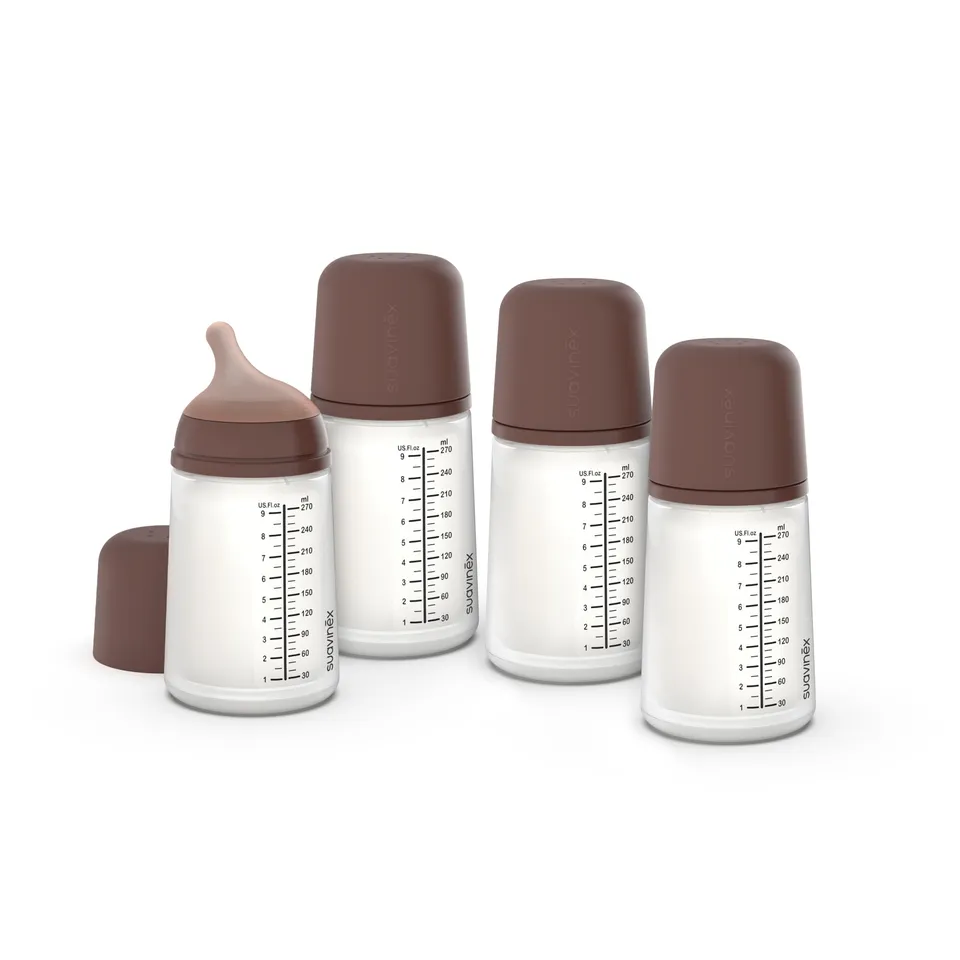 suavinex-pack-4-biberons-anti-colique-zero-zero-270-ml-t-tine-d-bit-moyen-m-sili image 1