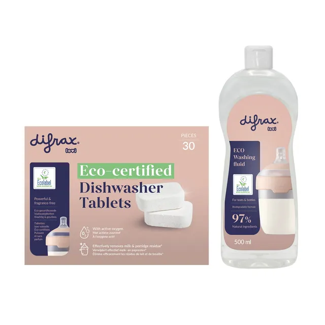 difrax-eco-kit-de-nettoyage-pour-produits-b-b-pastilles-lave-vaisselle-30-liquid image 1