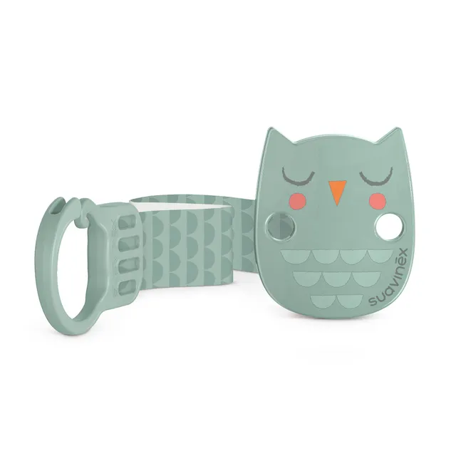 suavinex-bonhomia-attache-sucette-ruban-textile-r-versible-avec-clip-chouette-ve image 1