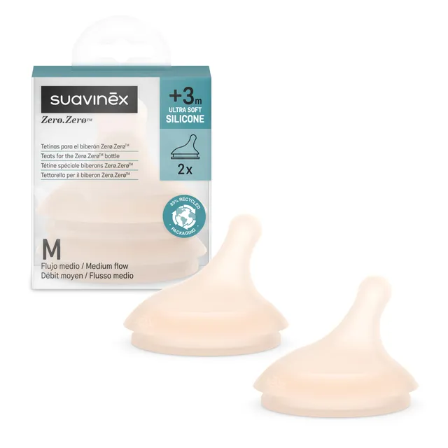 suavinex-zero-zero-lot-de-2-t-tines-d-bit-moyen-m-en-silicone-3-mois-compatibles image 1