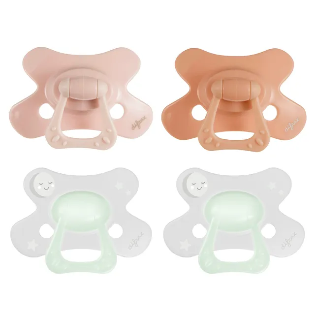 difrax-sucette-natural-6m-pure-et-glow-blossom-peachy-4-pi-ces image 1