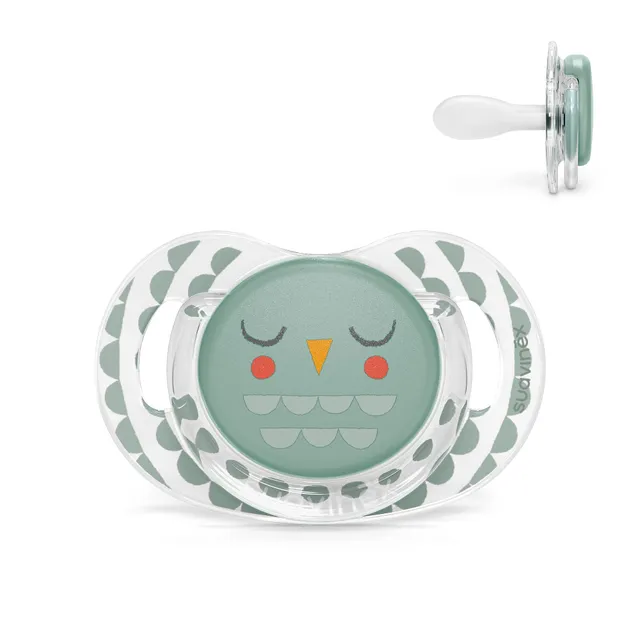 suavinex-bonhomia-sucette-sx-pro-sym-trique-silicone-ultra-plate-r-versible-vert image 1