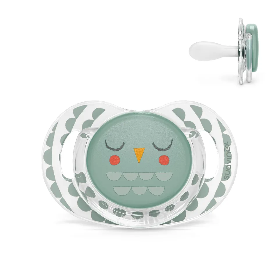 suavinex-bonhomia-sucette-sx-pro-sym-trique-silicone-ultra-plate-r-versible-vert image 1