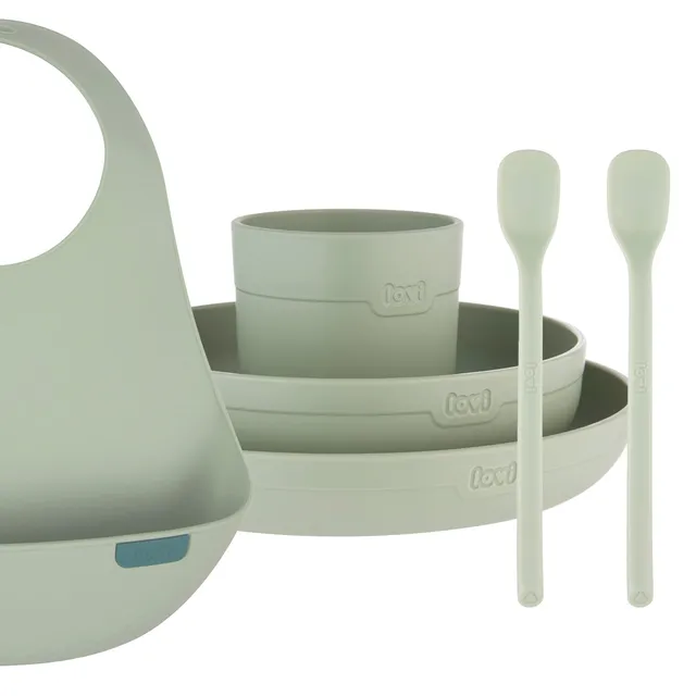 difrax-set-repas-et-boisson-b-b-pistachio-6-pi-ces-assiette-bol-gobelet-cuill-re image 1