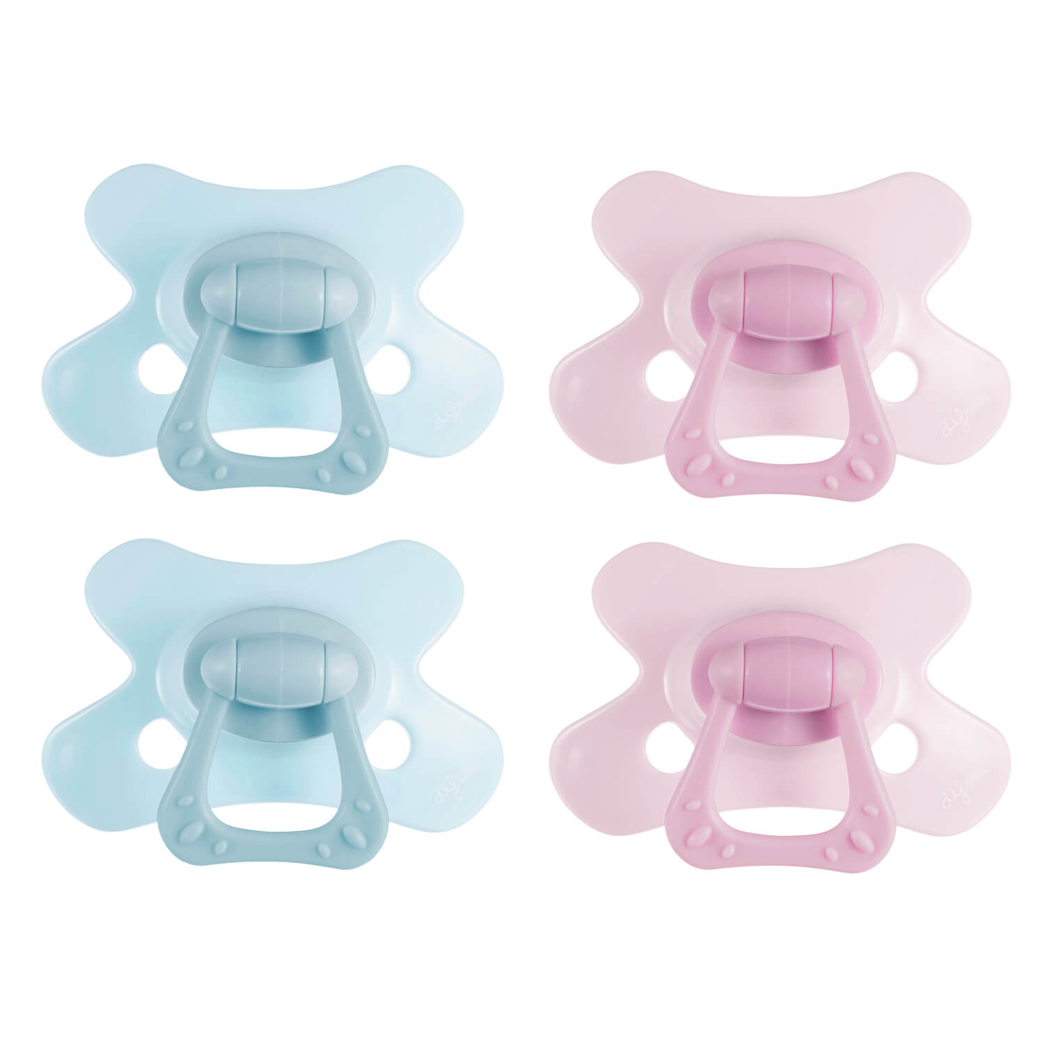 difrax-sucette-dental-12-mois-gems-blue-topaz-rose-quartz-4-pi-ces image 1