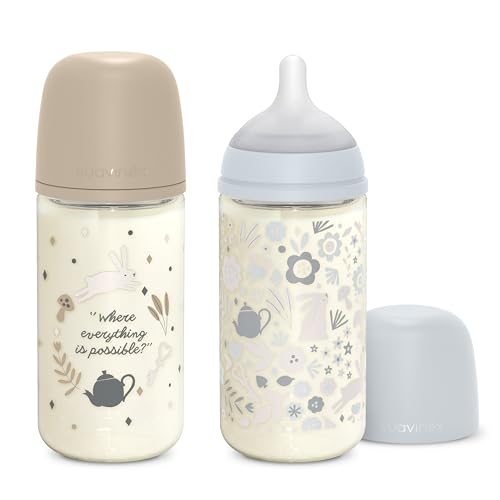 suavinex-pack-2-biberons-en-verre-240-ml-wonderland-bleu-beige-t-tine-sx-pro-sil image 8