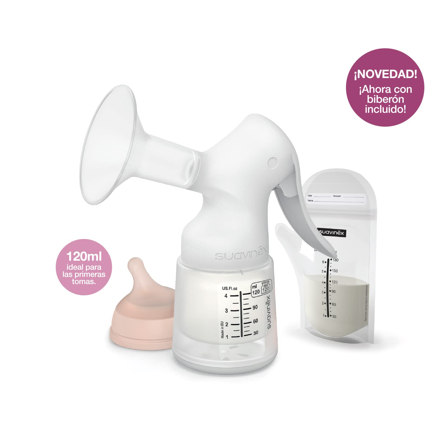 suavinex-tire-lait-manuel-silencieux-portable-avec-biberon-zero-zero-120-ml-3-sa image 3
