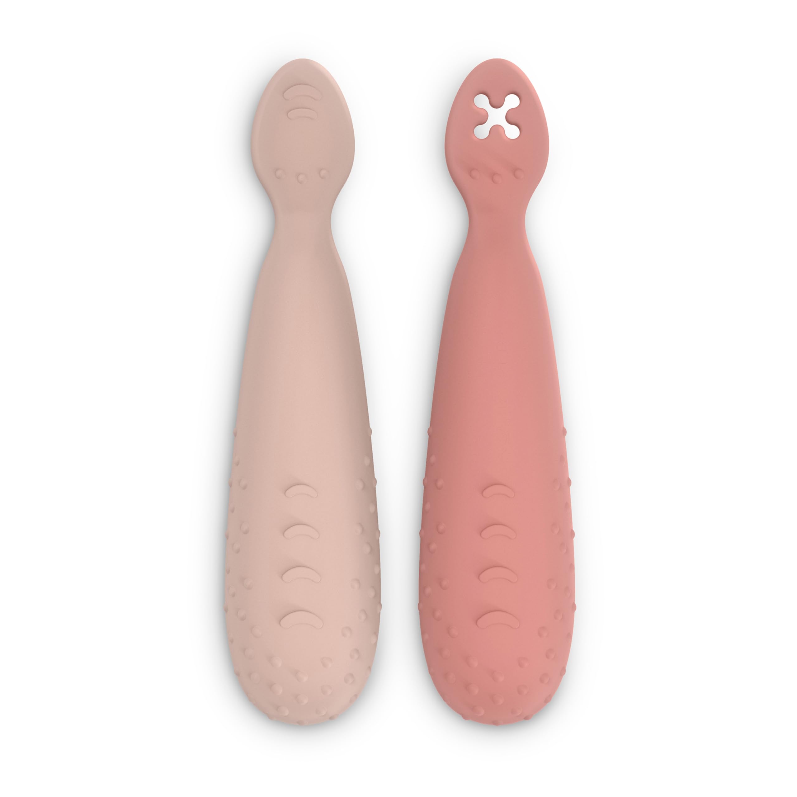 suavinex-pack-de-2-pr-cuill-res-d-apprentissage-en-silicone-pointe-plate-textur- image 1