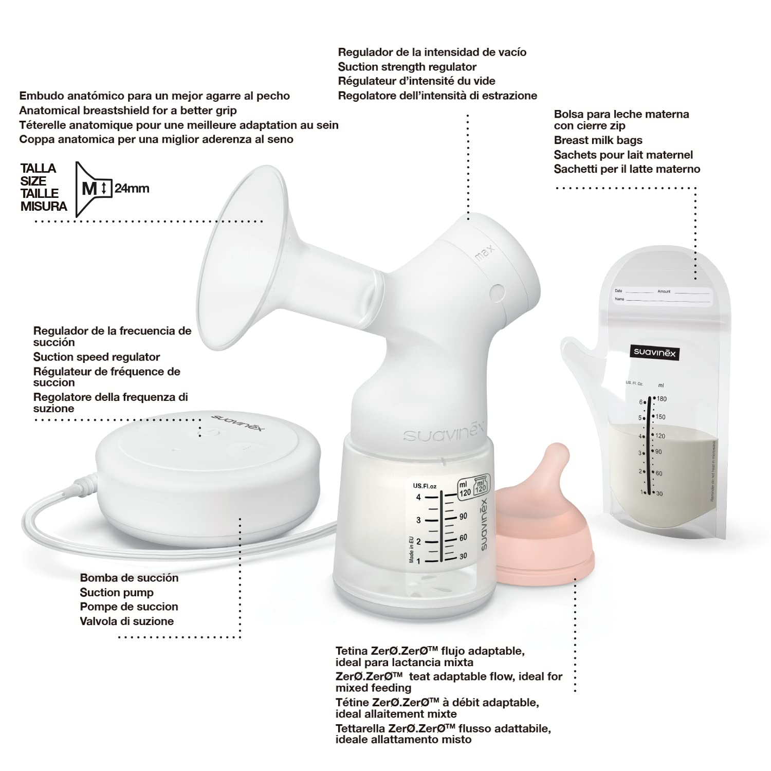 suavinex-tire-lait-lectrique-syst-me-de-double-r-gulation-inclut-biberon-anti-co image 4