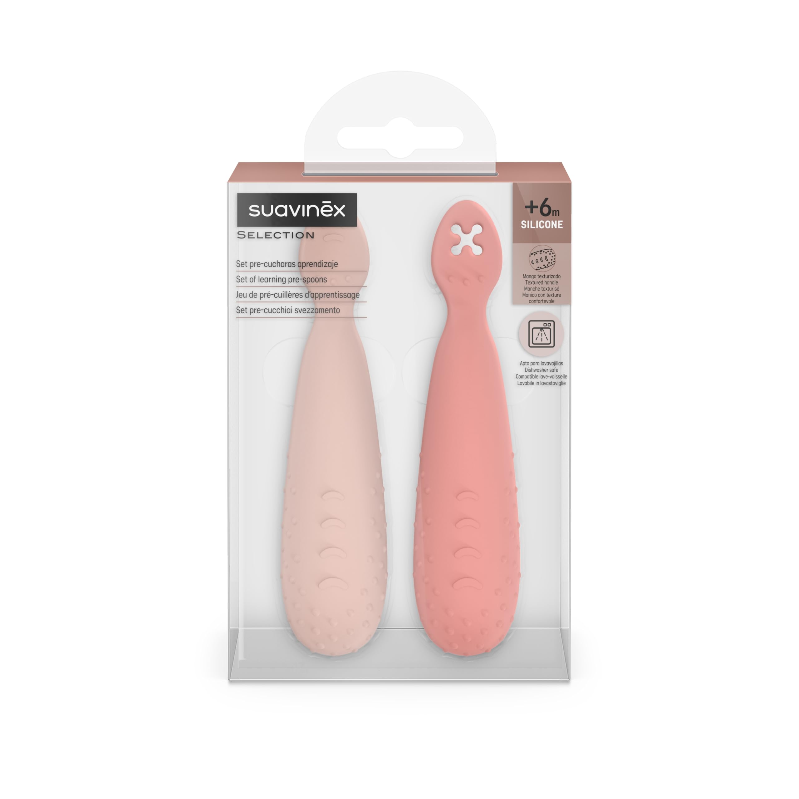 suavinex-pack-de-2-pr-cuill-res-d-apprentissage-en-silicone-pointe-plate-textur- image 2