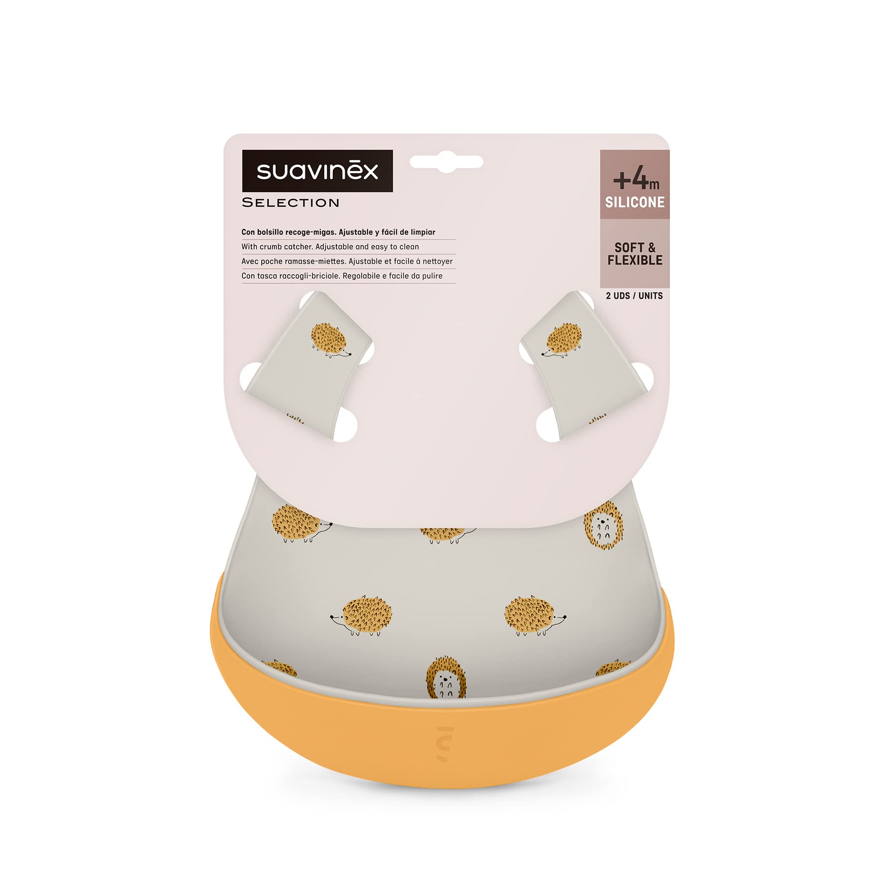 suavinex-colour-essence-lot-de-2-bavoirs-en-silicone-imperm-ables-4-mois-avec-po image 2