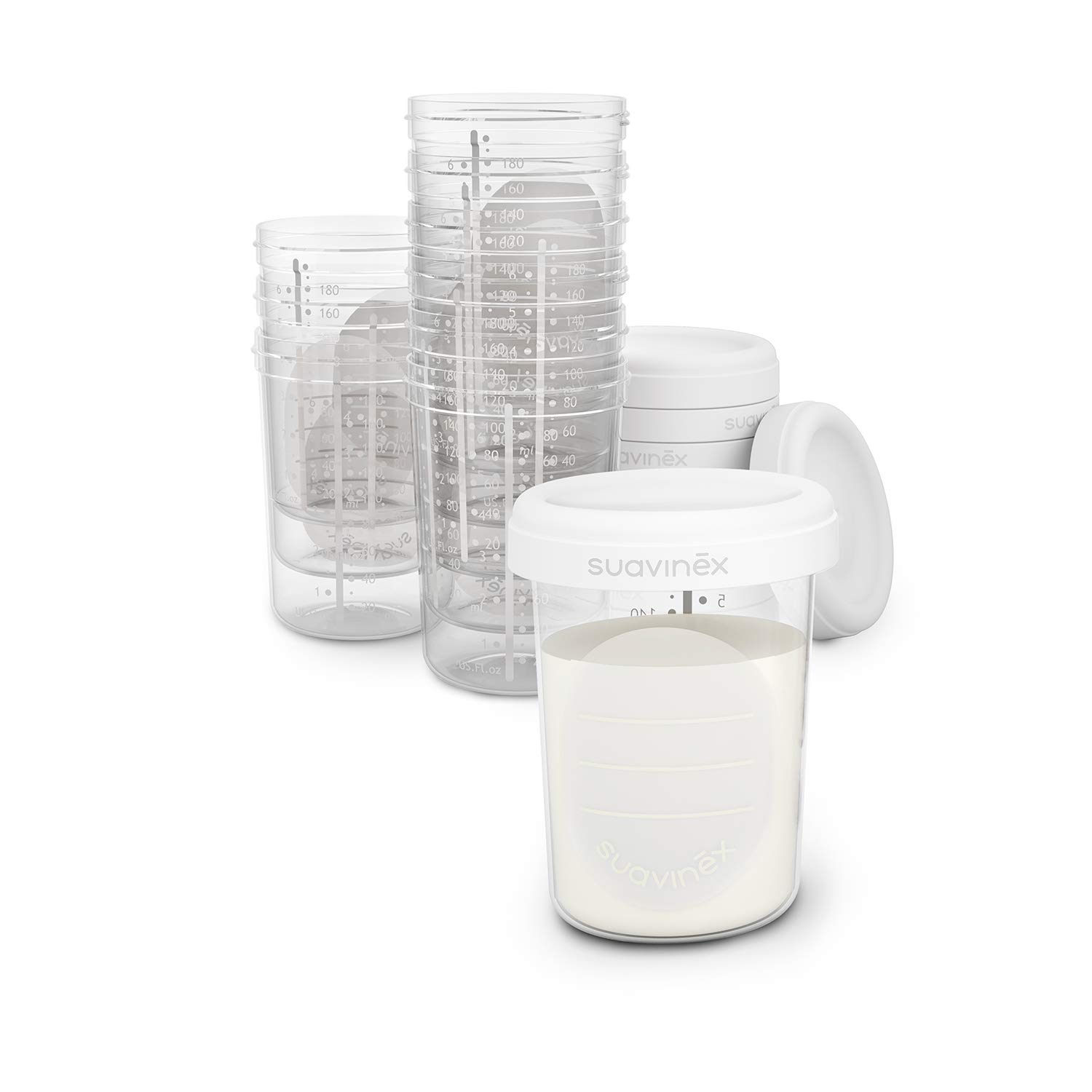 suavinex-10-pots-de-conservation-lait-maternel-180-ml-herm-tiques-anti-fuite-cou image 1