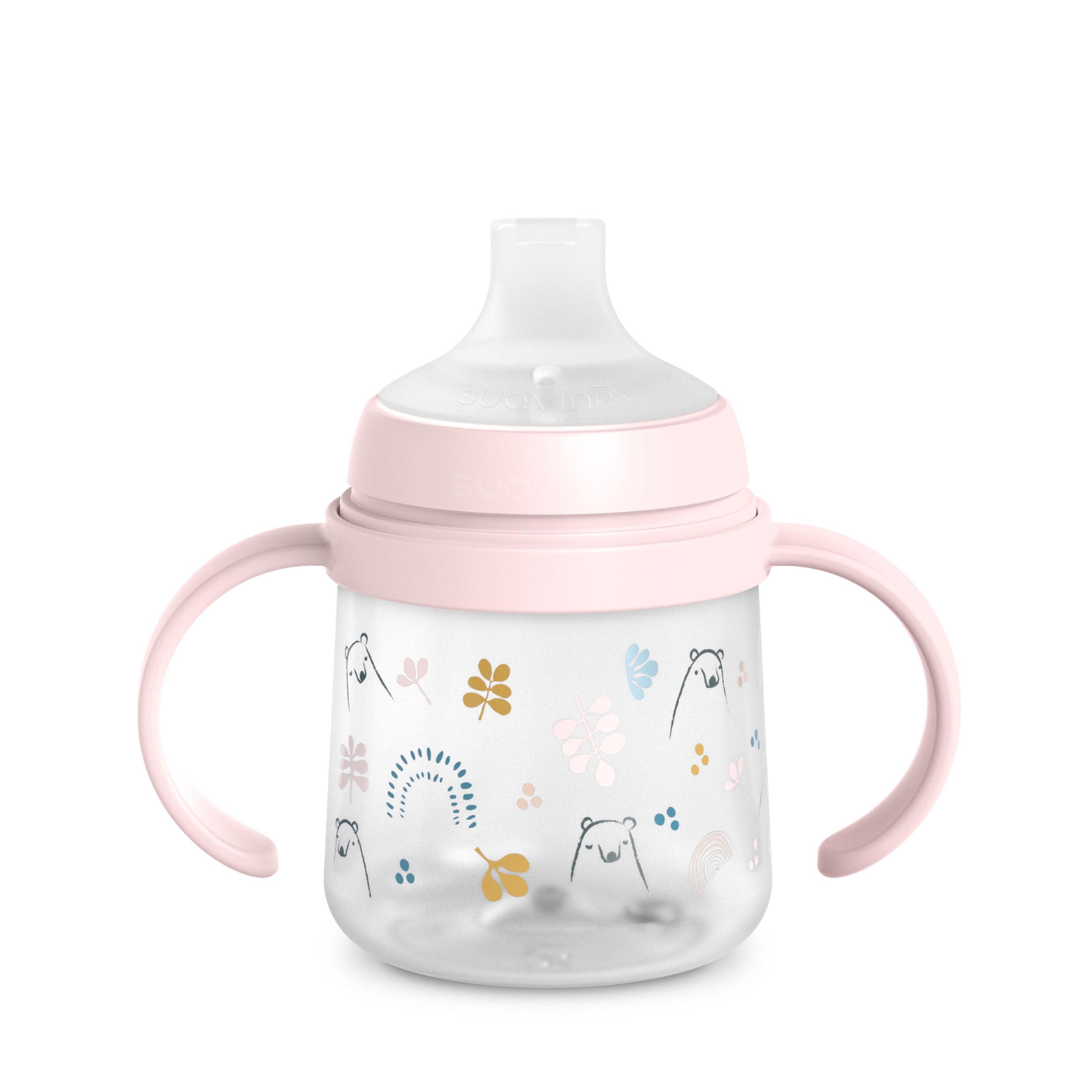suavinex-biberon-anses-bears-rose-150-ml-tasse-apprentissage-bec-souple-silicone image 1