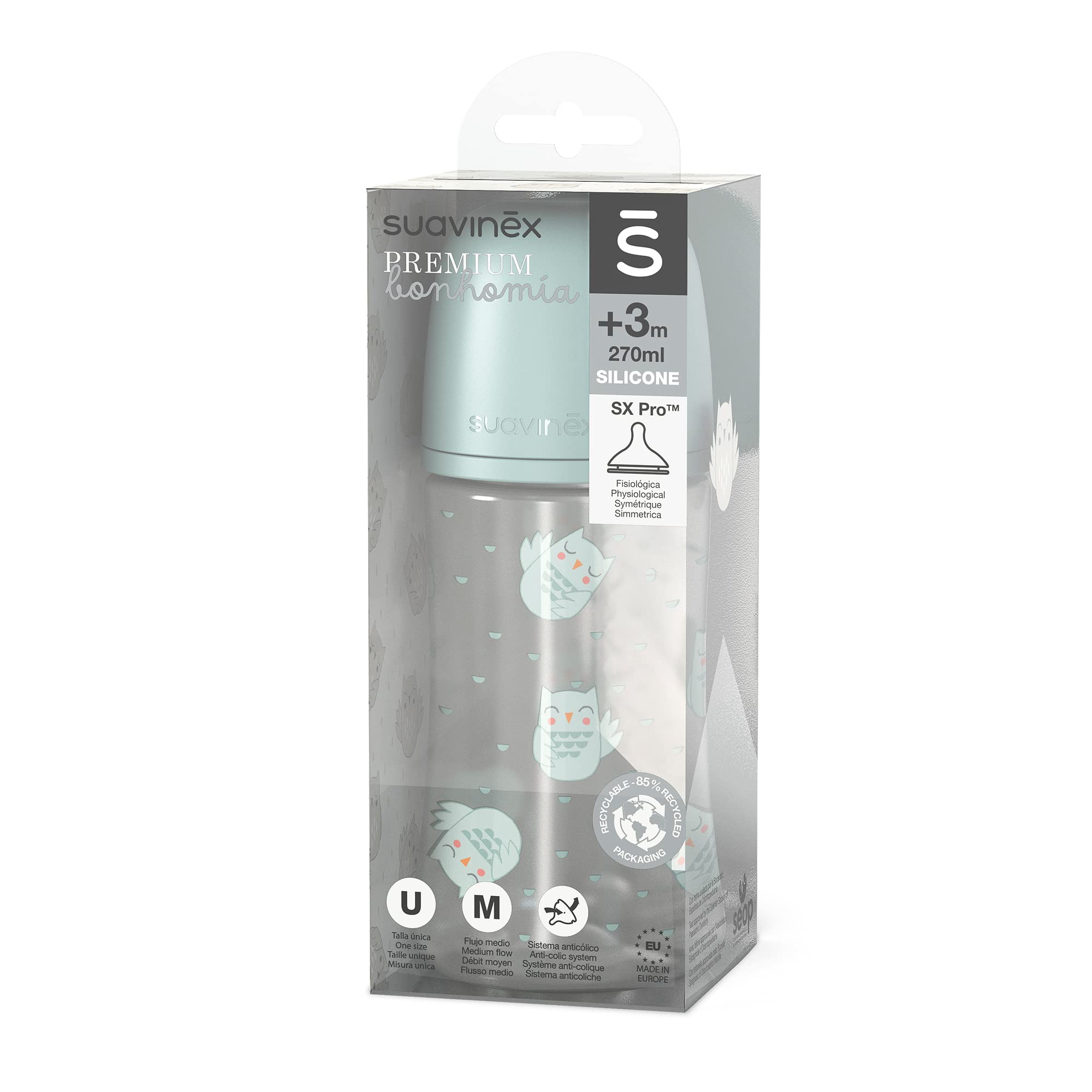 suavinex-biberon-bonhomia-270-ml-avec-t-tine-sym-trique-sx-pro-silicone-d-bit-mo image 3