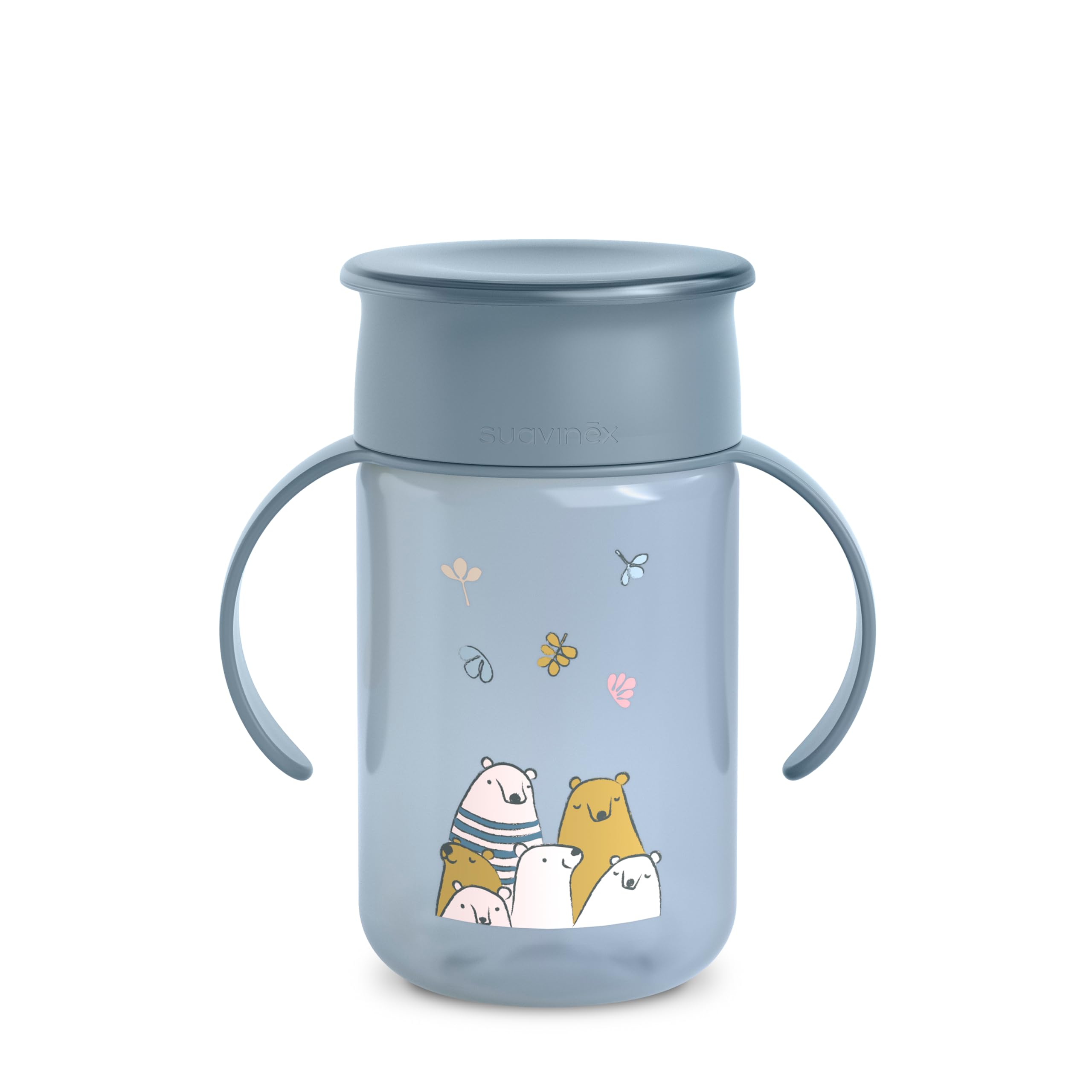 suavinex-magic-cup-bears-bleu-tasse-apprentissage-360-340-ml-avec-poign-es-et-co image 1