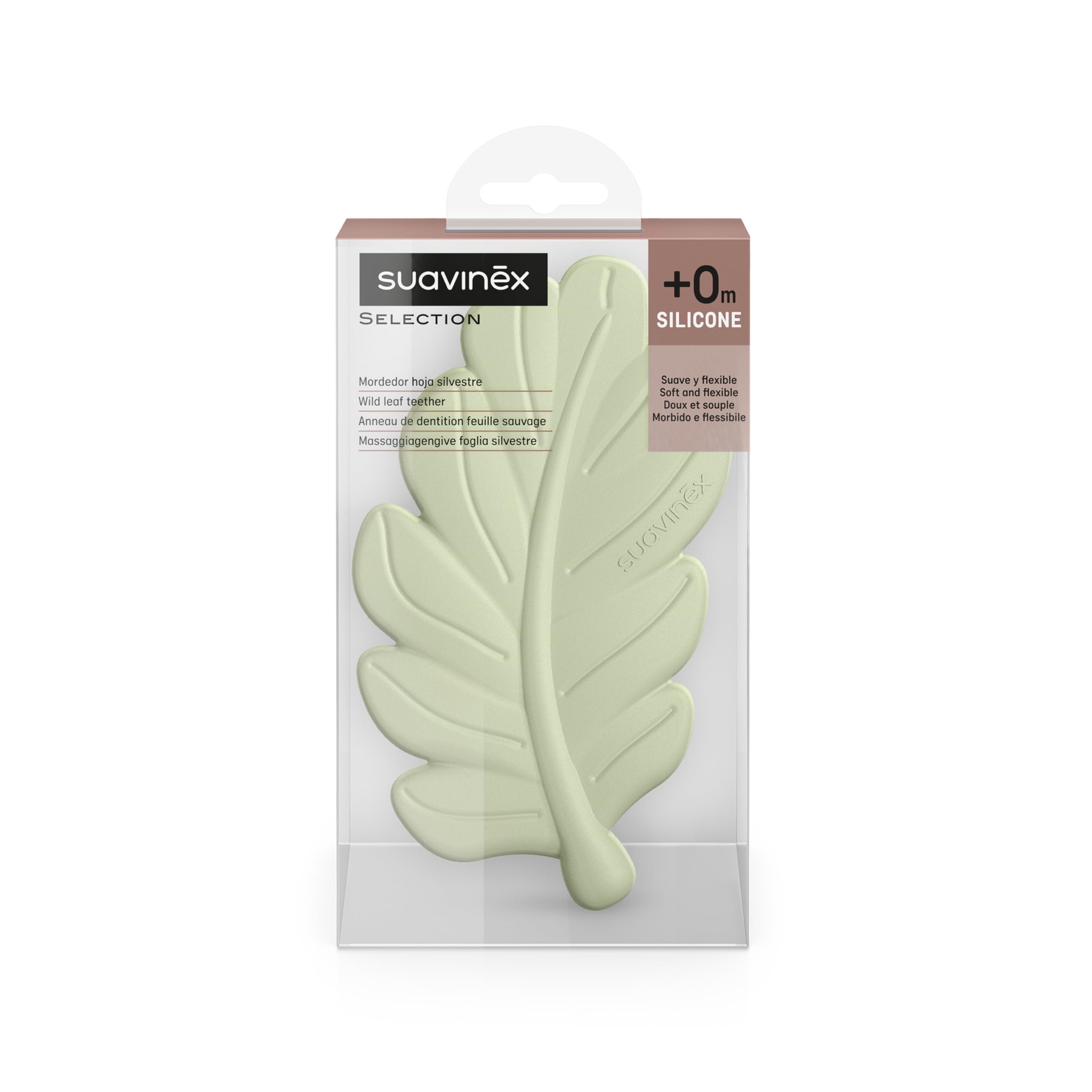 suavinex-anneau-de-dentition-poetry-en-silicone-monobloc-texture-et-reliefs-vert image 3