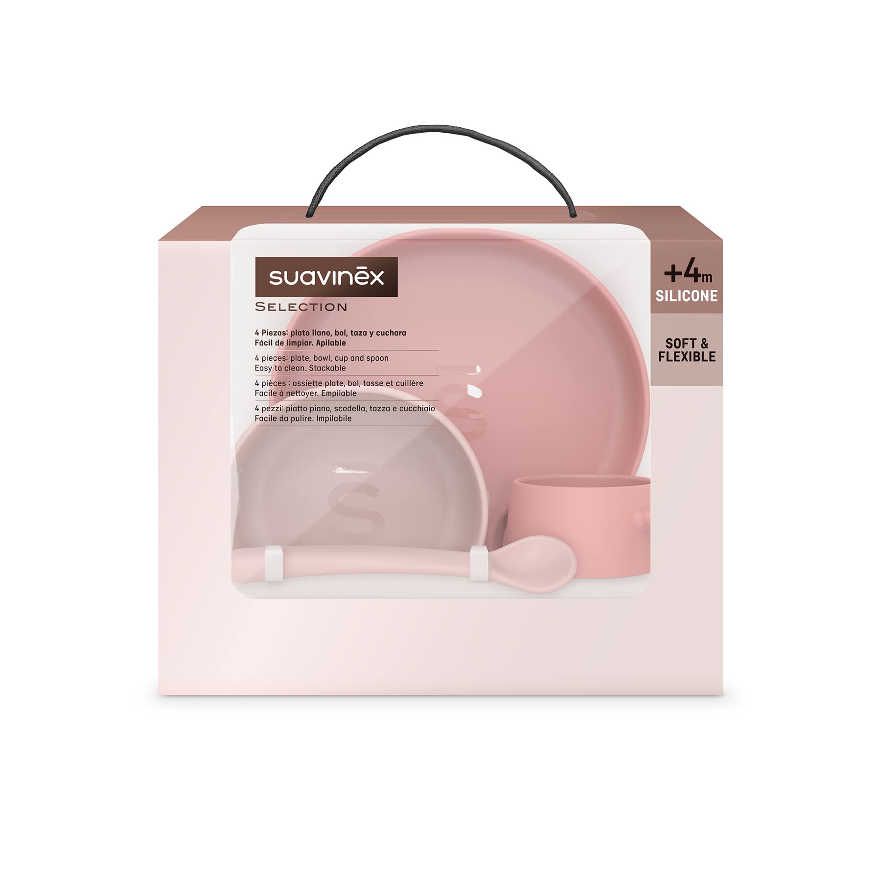 suavinex-colour-essence-set-vaisselle-b-b-en-silicone-avec-ventouse-4-pi-ces-bol image 2
