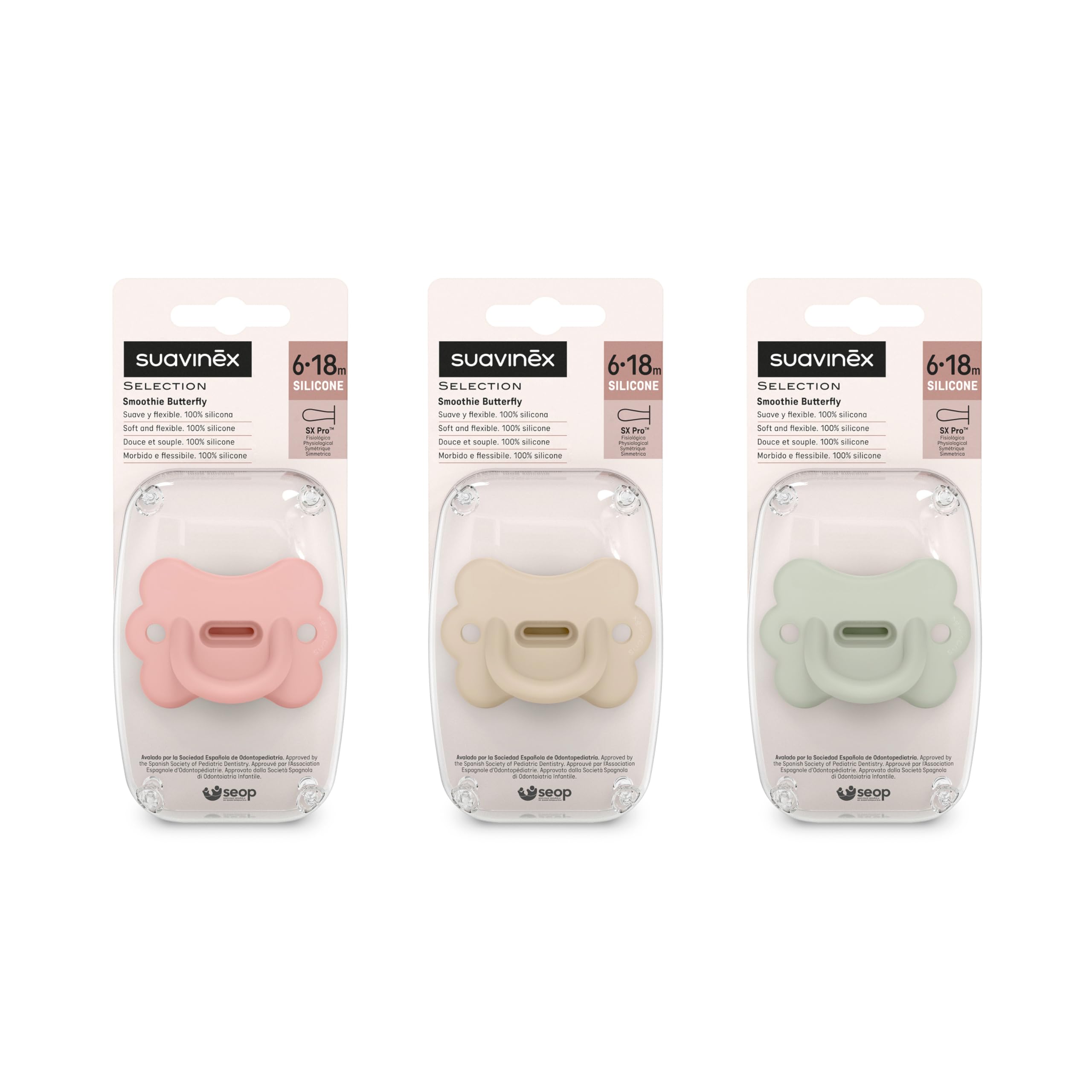 suavinex-butterfly-sx-pro-lot-de-3-sucettes-tout-silicone-6-18-mois-t-tine-physi image 3