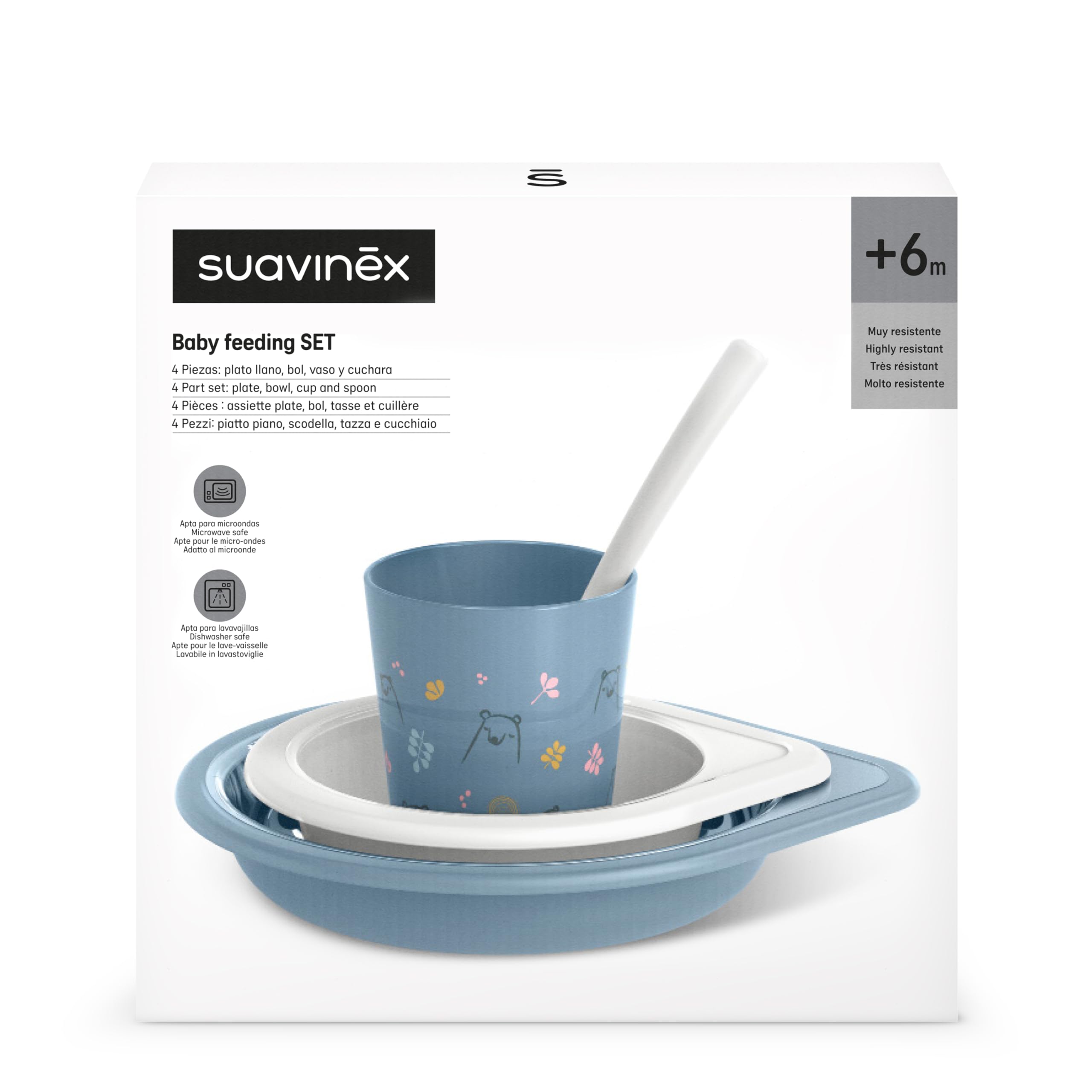 suavinex-bears-set-vaisselle-apprentissage-b-b-6-mois-4-pi-ces-assiette-plate-45 image 4