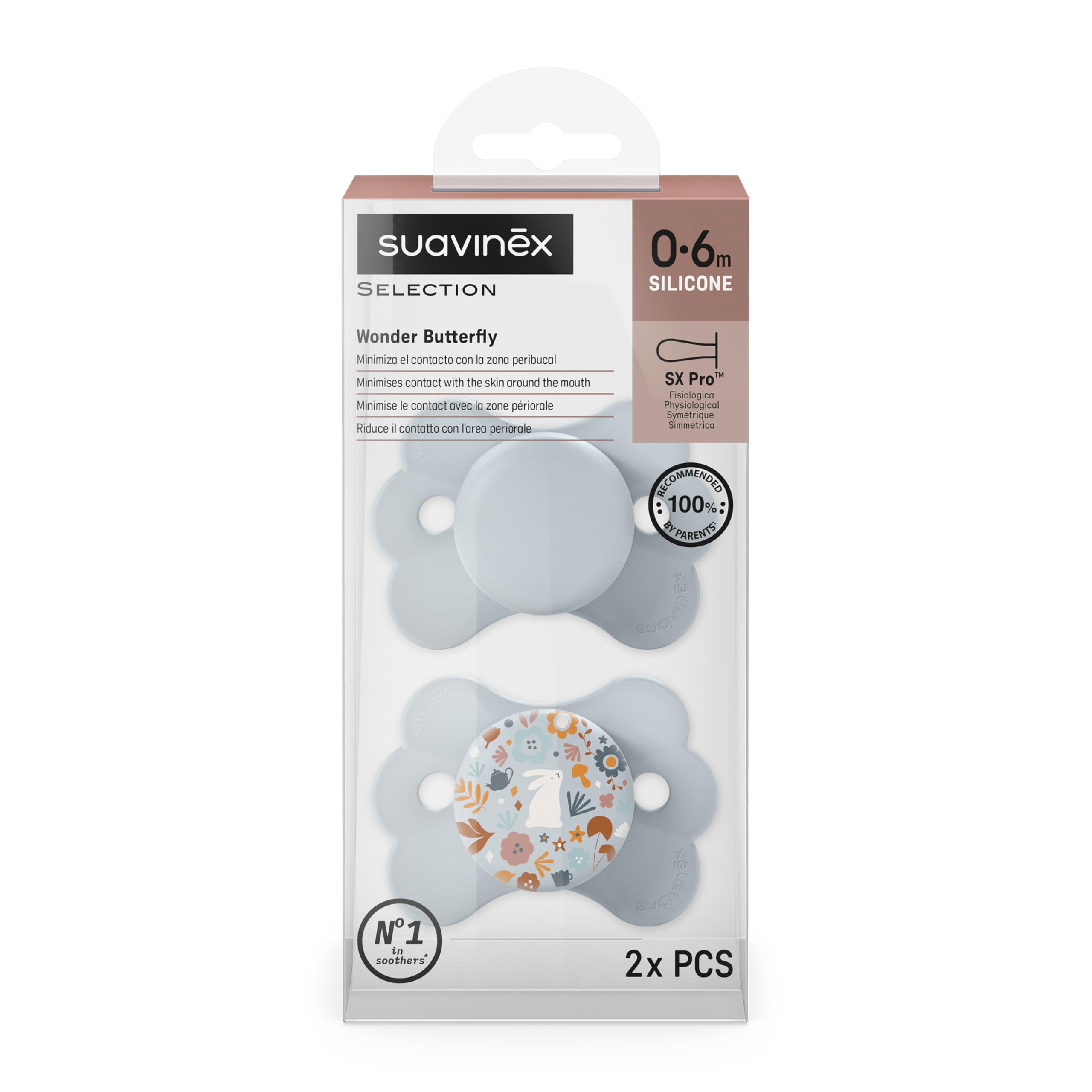 suavinex-wonderland-lot-de-2-sucettes-b-b-0-6-mois-t-tine-sym-trique-sx-pro-sili image 3