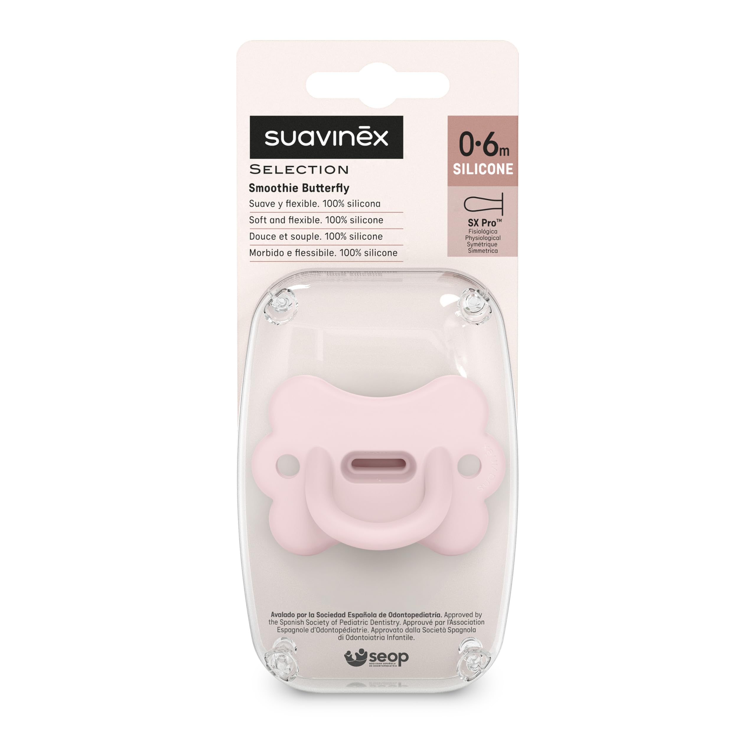 suavinex-sucette-tout-silicone-butterfly-rosewater-t-tine-sym-trique-sx-pro-0-6- image 5