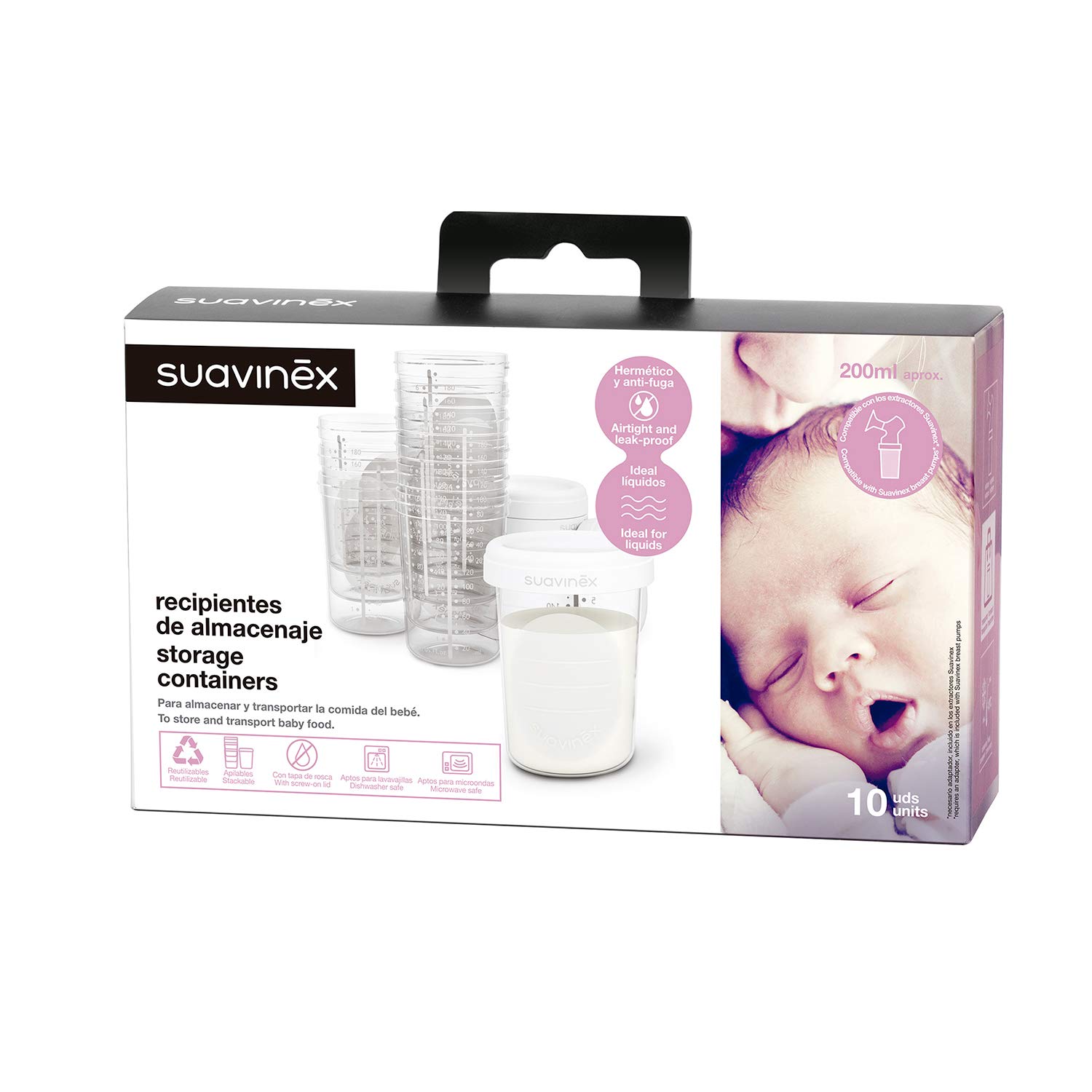 suavinex-10-pots-de-conservation-lait-maternel-180-ml-herm-tiques-anti-fuite-cou image 5