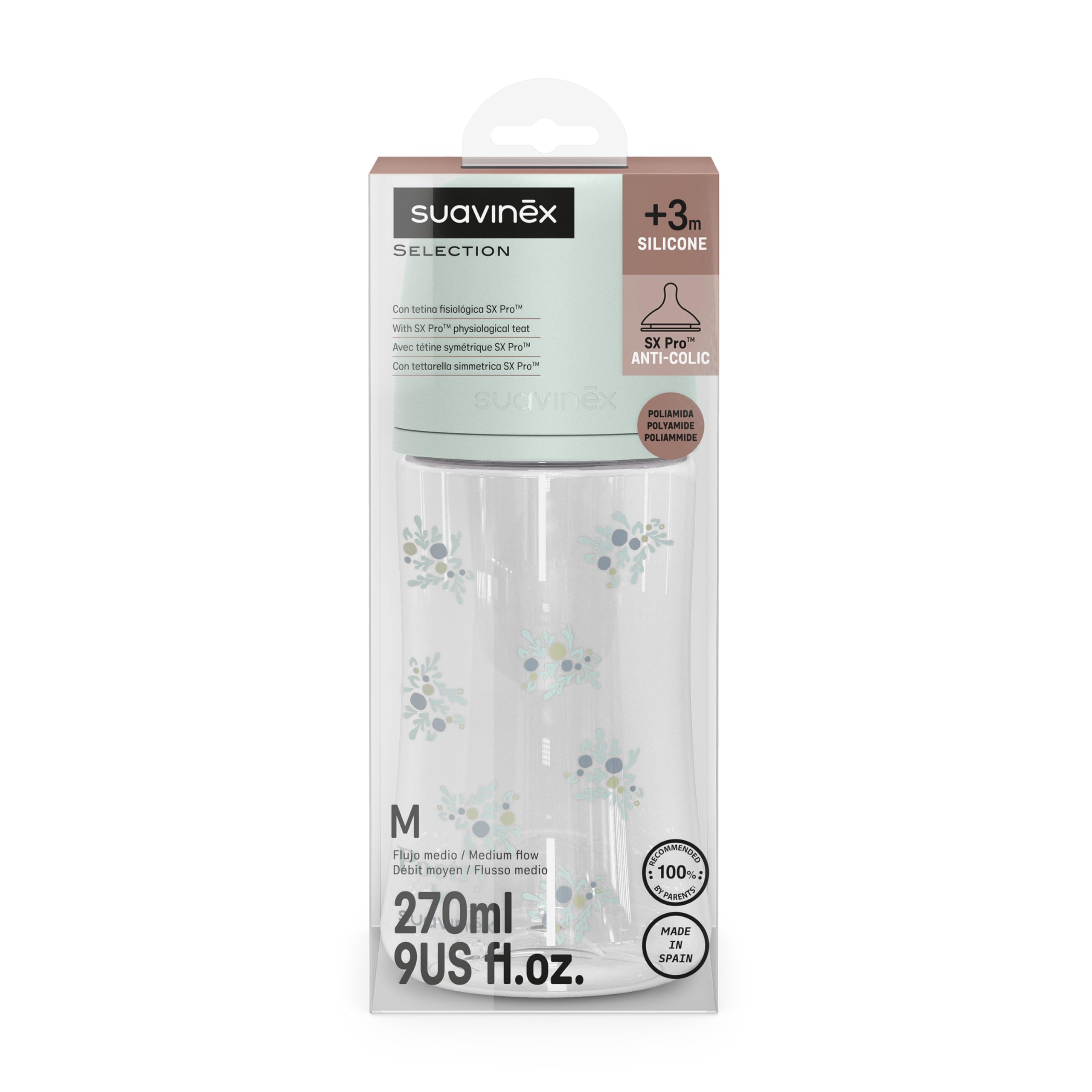 suavinex-poetry-biberon-270-ml-t-tine-sym-trique-sx-pro-silicone-d-bit-moyen-m-v image 6
