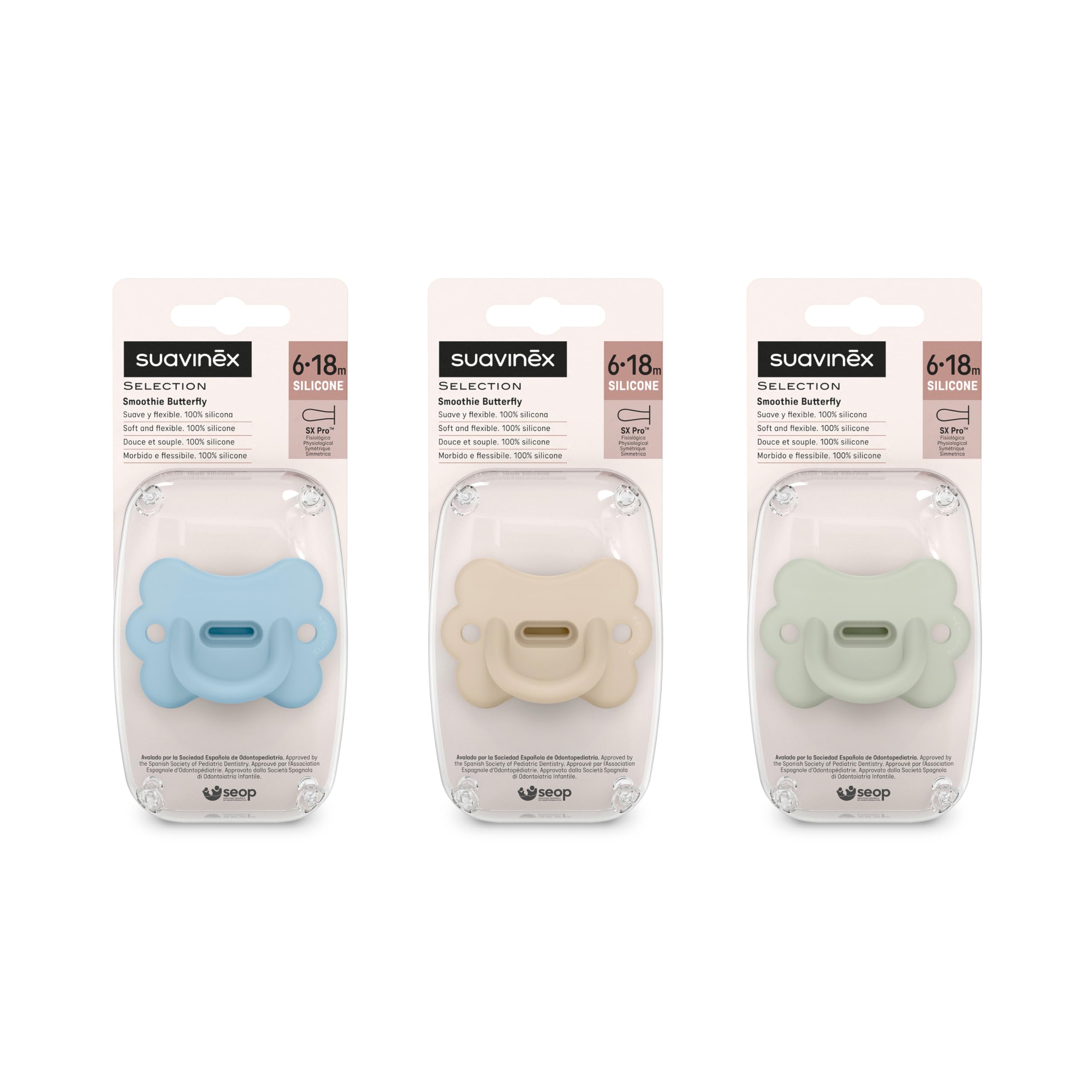 suavinex-butterfly-lot-de-3-sucettes-tout-silicone-6-18-mois-t-tine-sym-trique-s image 3