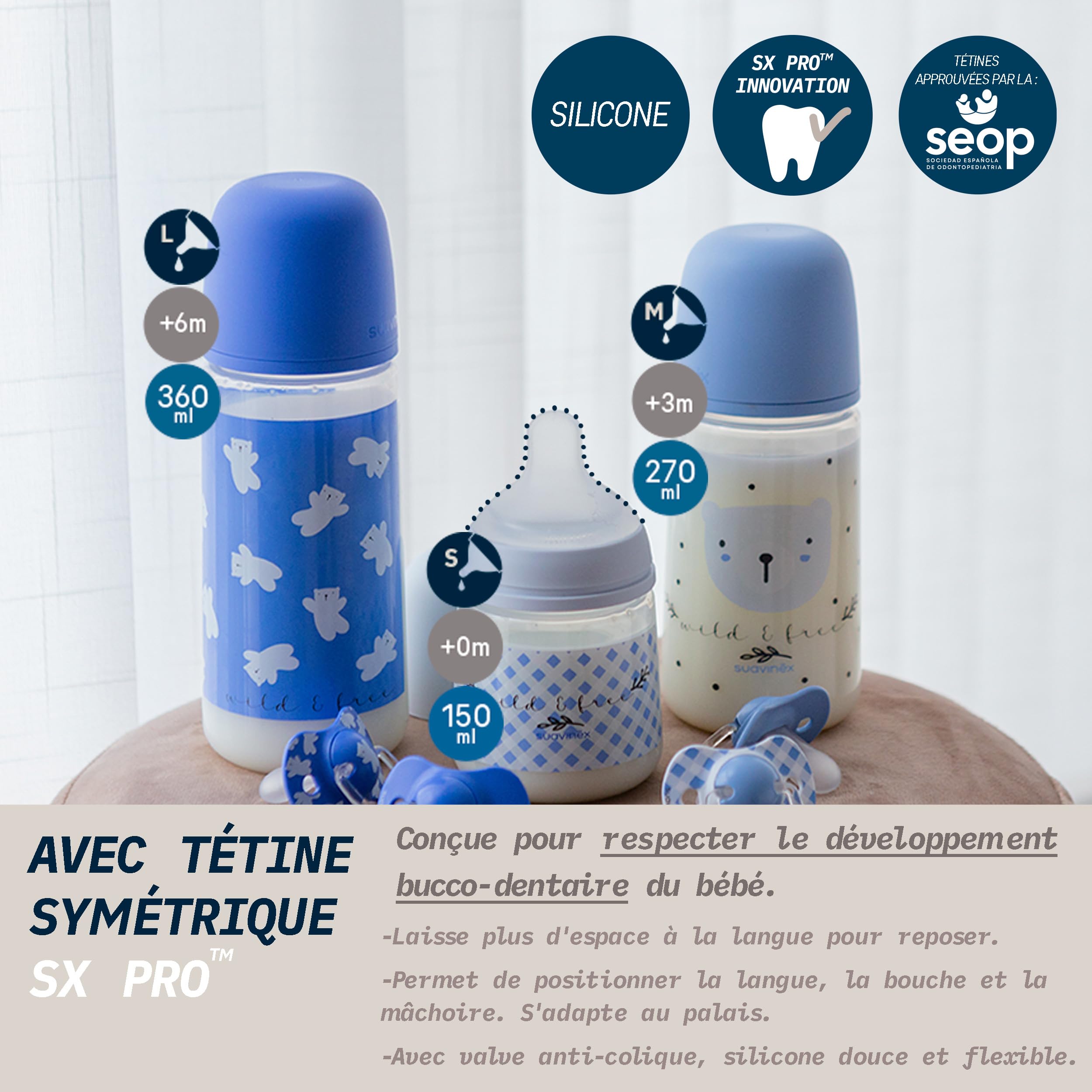 suavinex-lot-de-2-biberons-270-ml-t-tine-sym-trique-sx-pro-anticolique-d-bit-m-b image 4