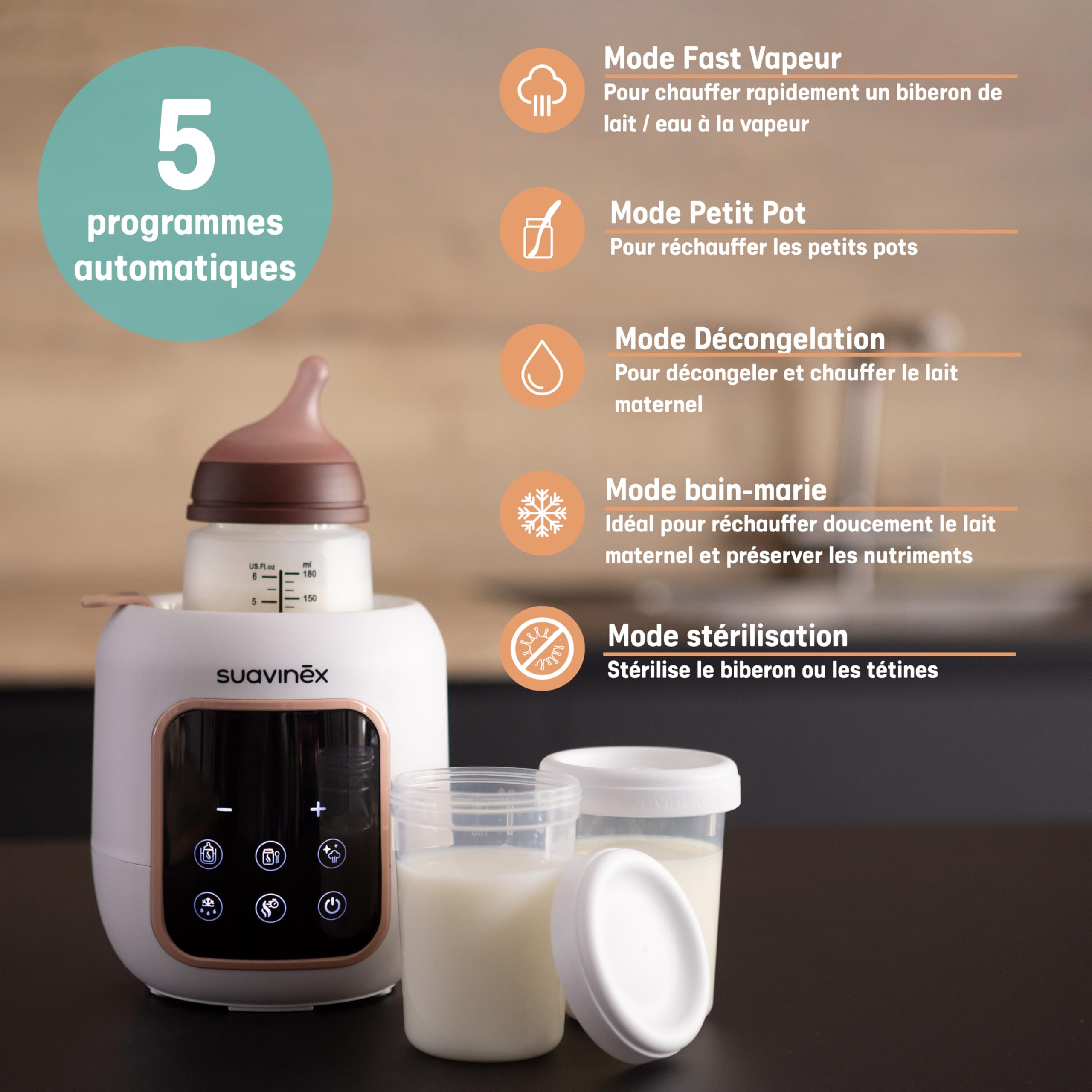 suavinex-chauffe-biberon-et-st-rilisateur-2-en-1-5-modes-d-cong-lation-rapide-pe image 3