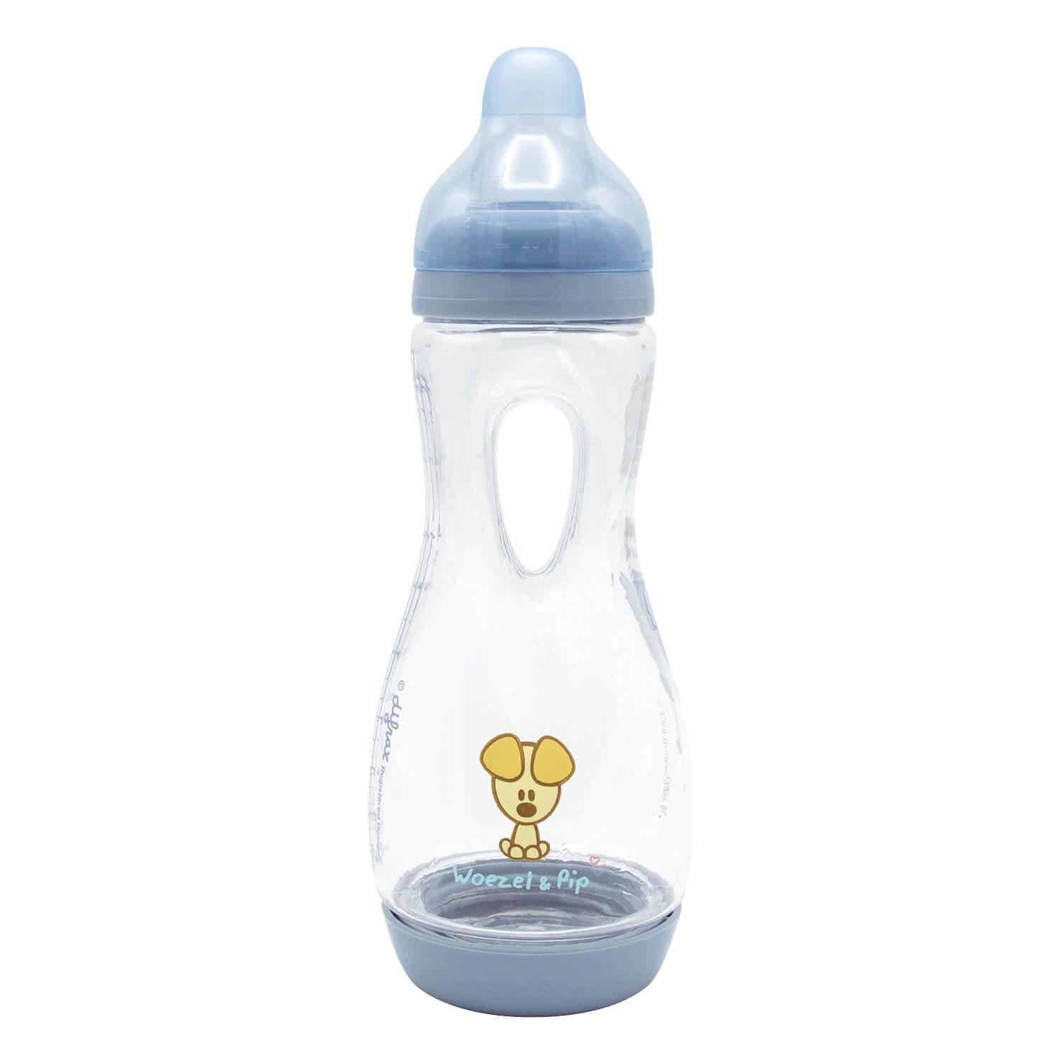 difrax-biberon-poign-es-240-ml-woezel-et-pip-easy-grip-anti-coliques-d-s-3-mois image 1